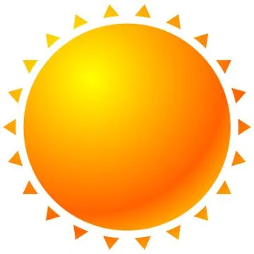 Sun graphics with bright gradient fill. Graphic for summer, solarium, happine Illustrazione stock