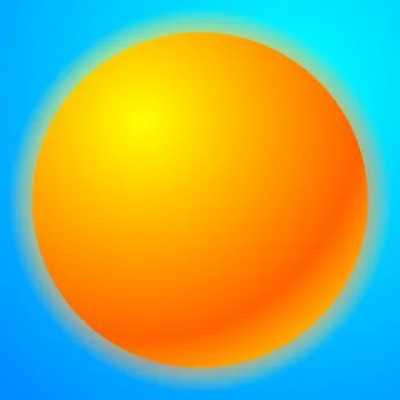 Sun graphics with bright gradient fill. Graphic for summer, solarium, happine Stockillustratie