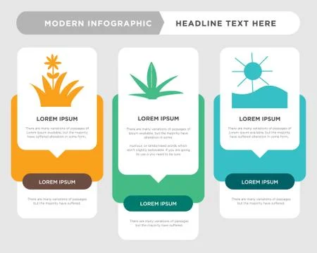 Sun, grass, flower infographic Stock Illustration
