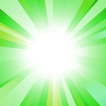 Sun on a green  background Stock Photos