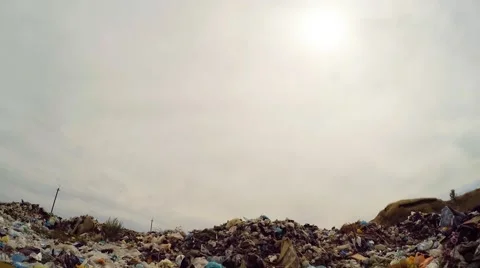 Sun In Grey Sky Over Garbage Dump In Ukraine Stock-Footage 55432104