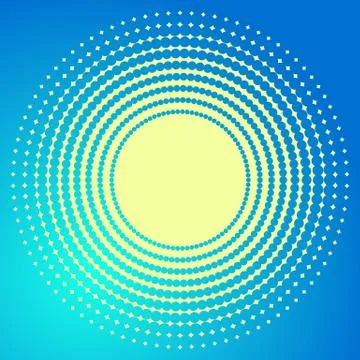 Sun halftone background Stock Illustration