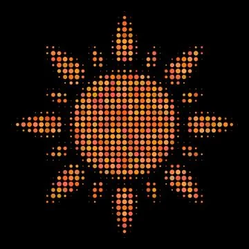 Sun Halftone Icon Stock Illustration