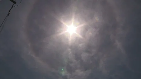 Sun with halo around it also known as a sundog Stock Footage 39368514