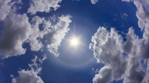 The Sun Halo On Beautiful Sky Background 4K Time Lapse Stock Footage 78348119