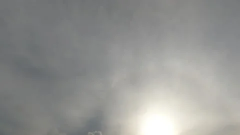 Sun halo ring n sunlight ray or sunbeam on dramatic cloudy Stock Footage 161153529