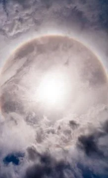 Sun halo in sky with cloud Stock Photos
