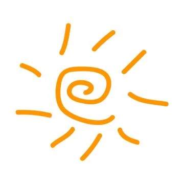 Sun, hand drawn icon Stock Illustration