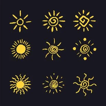 Sun hand drawn vector illustration Stock Illustration