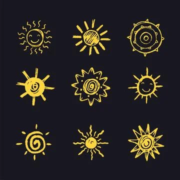 Sun hand drawn vector illustration Stock Illustration
