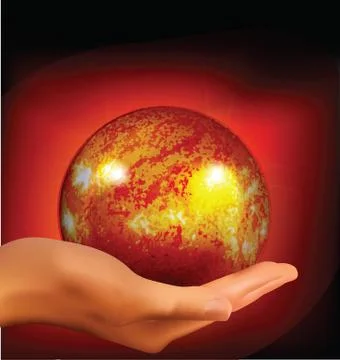 The sun in hand Stock Illustration