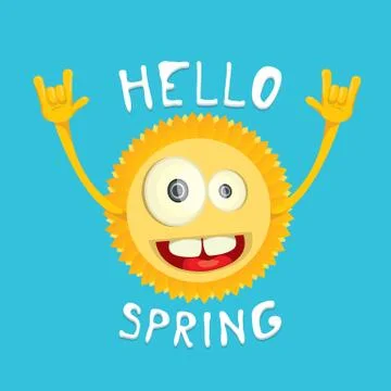Sun hand rock n roll icon vector . Spring Stock Illustration