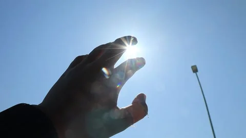 Sun In Hand. The sun is hot during the day Stock-Footage 152521460