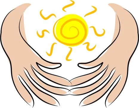Sun Hands Illustration