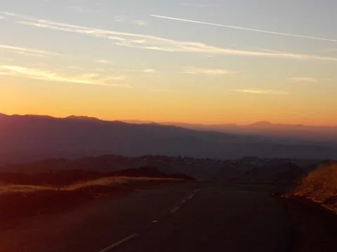 The sun has set on mountain diablo Stock Photos