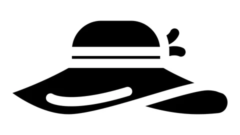 Sun hat cap glyph icon animation Stock Footage 326744274