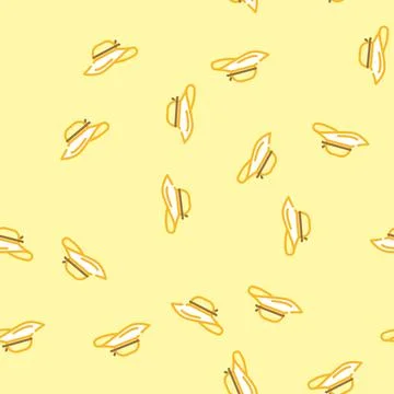 Sun hat cap vector seamless pattern イラスト素材