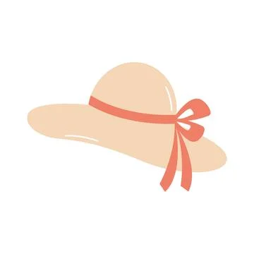 Sun hat flat vector illustration isolated on white background Stock Illustration