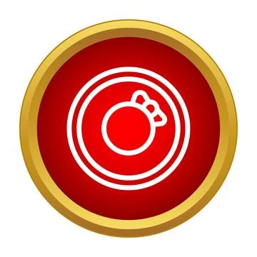 Sun hat icon with ribbon on red background Stock Illustration