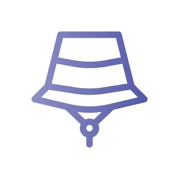 Sun hat Line Gradient icon Stock Illustration