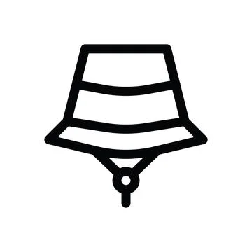 Sun hat line icon Stock Illustration