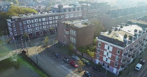 Sun haze washing over a brick building and rail sidings Vídeos de archivo 71293451