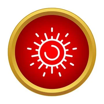Sun heat weather icon button interface design Stock Illustration