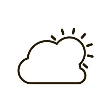 The sun hid behind the cloud icon in trendy flat style isolated. Illustration Stock Illustration