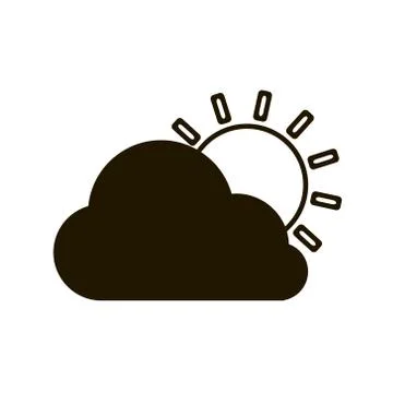 The sun hid behind the cloud icon in trendy flat style isolated. Illustration Stock Illustration