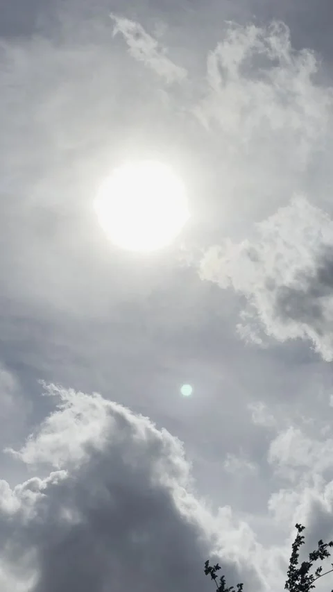 Sun Hidden Behind Thick Gray Clouds Stock Footage 345515151