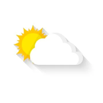 Sun hiding behind the cloud. Vector illustration Stock Illustration