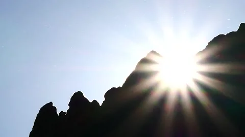 Sun hiding slowly Sierra de Guadarrama National Park, Madrid, Spain. Stock Footage 170856853