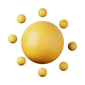 Sun high quality 3D render illustration weather icon. Stock Illustration