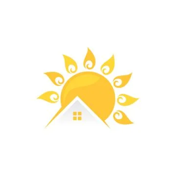 Sun home Stock Illustration