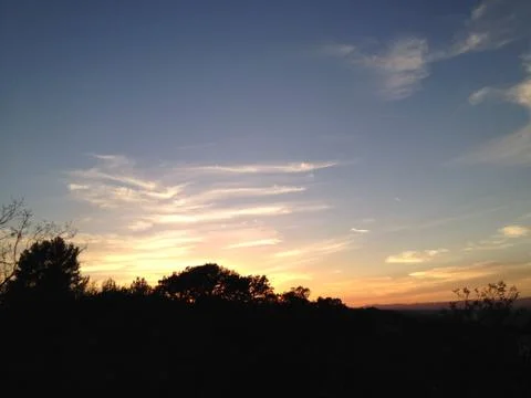 Sun on the horizon Foto stock