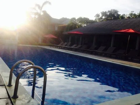 Sun, hotel pool Foto stock