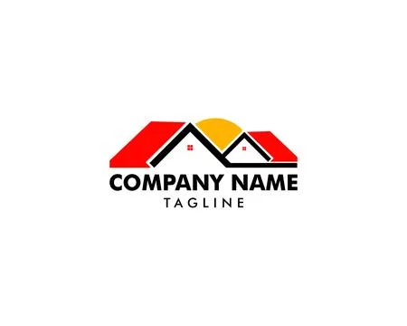 Sun House Logo Design Template Stock Illustration