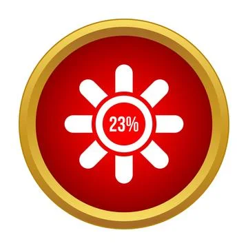 Sun icon with 23 percent progress bar Ilustración de archivo
