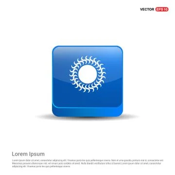 Sun Icon - 3d Blue Button Stock Illustration