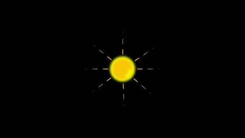 Sun Icon Animation on Black Background – 4K Visual Weather icon. Stock Footage 282576873