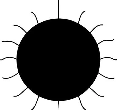 Sun icon black line drawing or doodle logo sunlight sign symbol weather ele.. Illustrazione stock