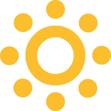 Sun icon with circles as sunrays Stock Illustration
