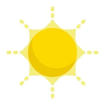 Sun icon in color fill. flat style. Isolated on white background Illustrazione stock