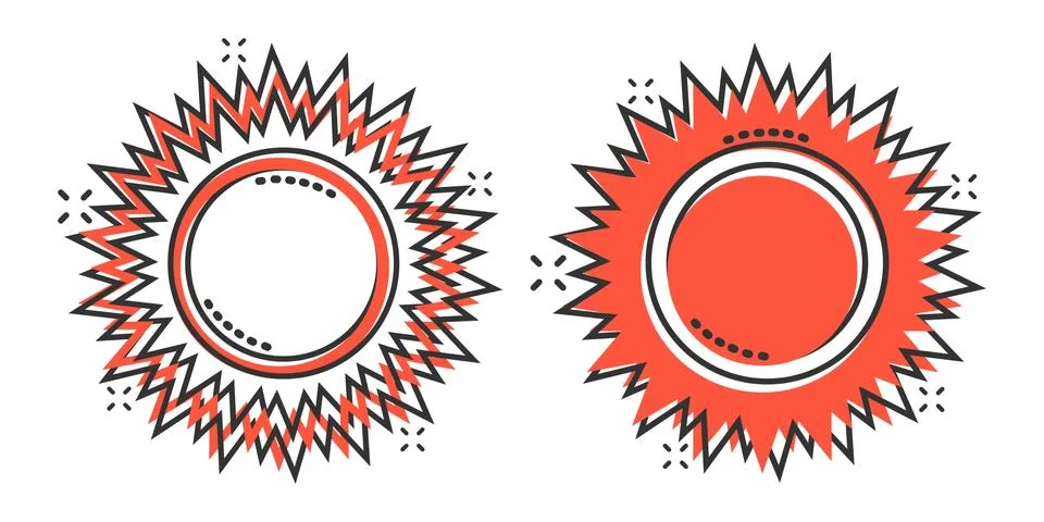 Sun icon in comic style. Sunlight cartoon sign vector illustration on white i Stock Illustration