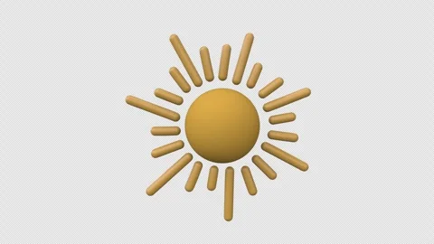 Sun icon concept Loop 3d animation with Alpha Channel Stock Footage 303053442
