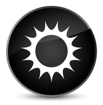 Sun icon elegant black round button Stock-Illustration