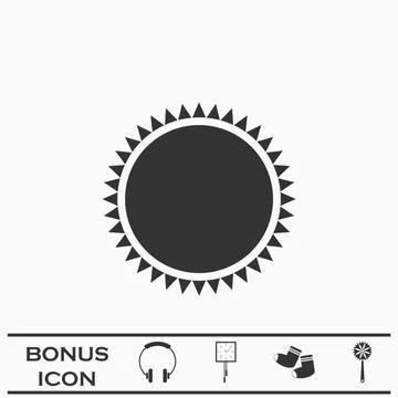 Sun icon flat Stock Illustration