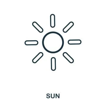 Sun icon. Flat style icon design. UI. Illustration of sun icon. Pictogram Stock-Illustration