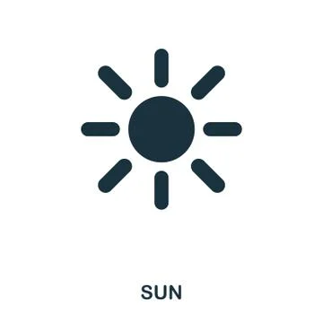 Sun icon. Flat style icon design. UI. Illustration of sun icon. Pictogram Stock Illustration