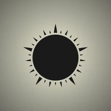 Sun icon in flat style Stock Illustration